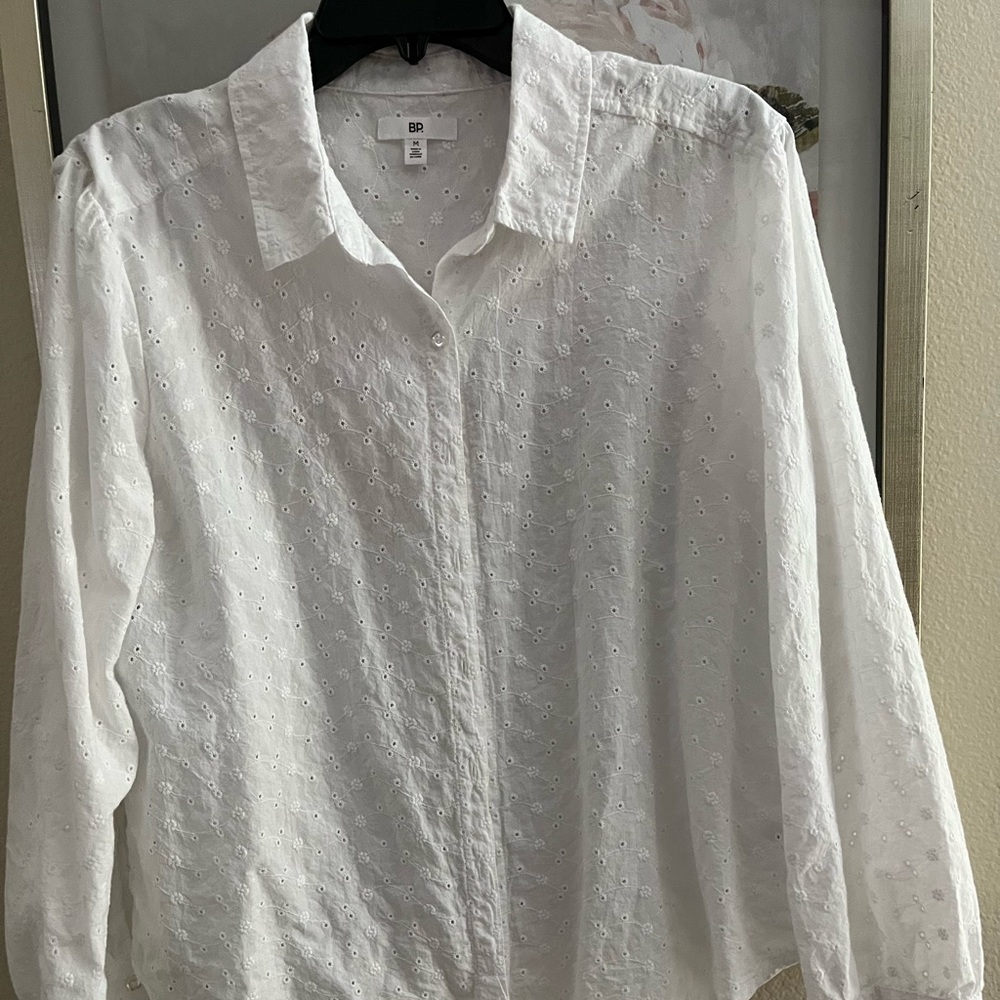 Nordstrom BP White Eyelet Blouse - New
